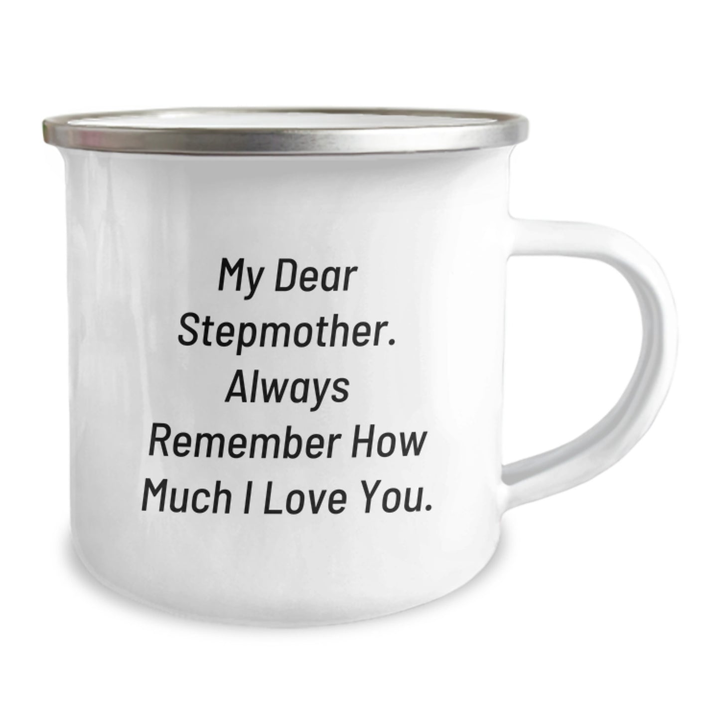 Funny Stepmother Gifts from Men for Birthday Unique Stepmother Love Quote Camping Mug, 12 oz Stainless Steel with Enamel Finish - Image 2