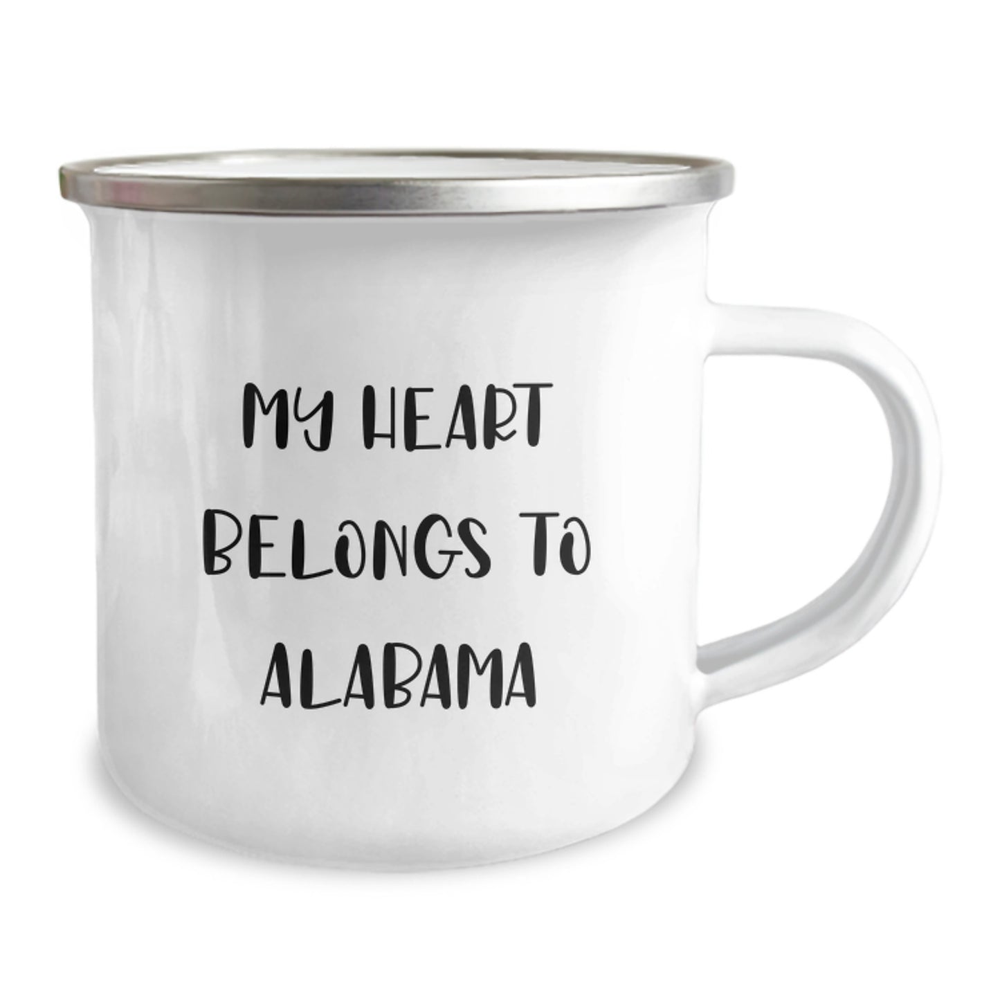 Alabama Camping Mug, My Heart Belongs To Alabama, Funny Gift for Birthday, Gifts from Friends and Family, Unique Alabama Gifts - Image 2