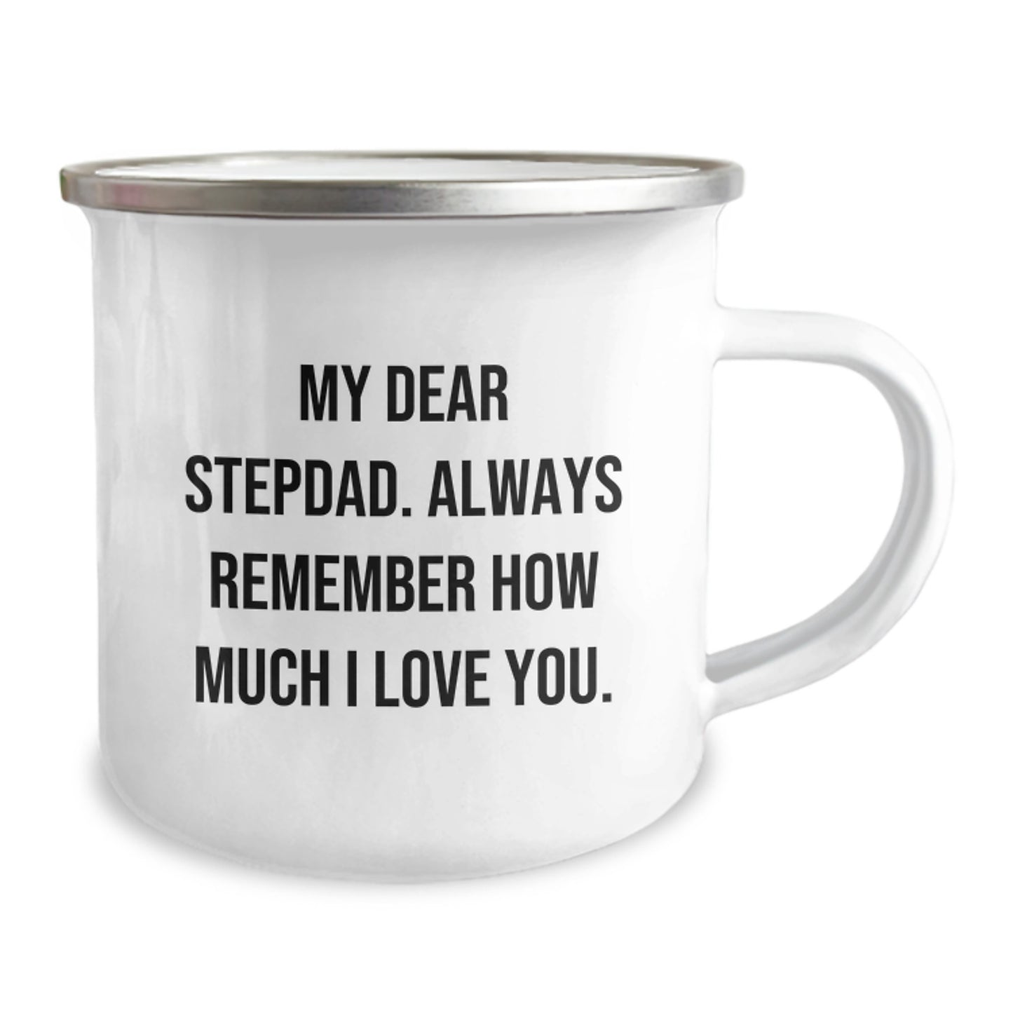 Funny Gifts from Men to Stepdads for Valentine's - 'My Dear Stepdad' Camping Mug - Image 2