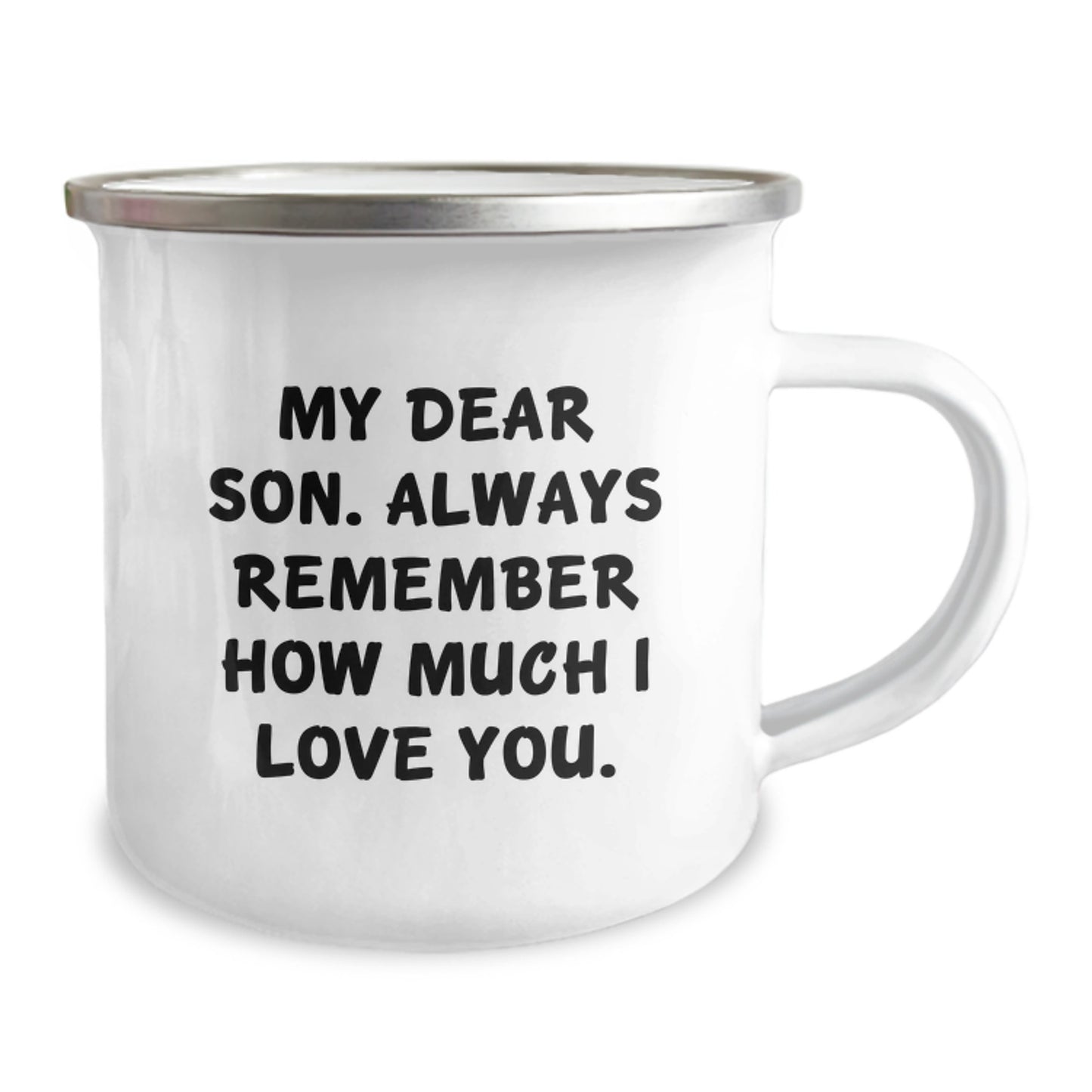 Funny Son Gifts, Camping Mug for Outdoor Enthusiasts - Gifts from Mom - Son Love Quotes, Funny Son Camping Mug, Unique Gifts for Son's Birthday - Perfect Unique Son Gifts for Men - Image 2