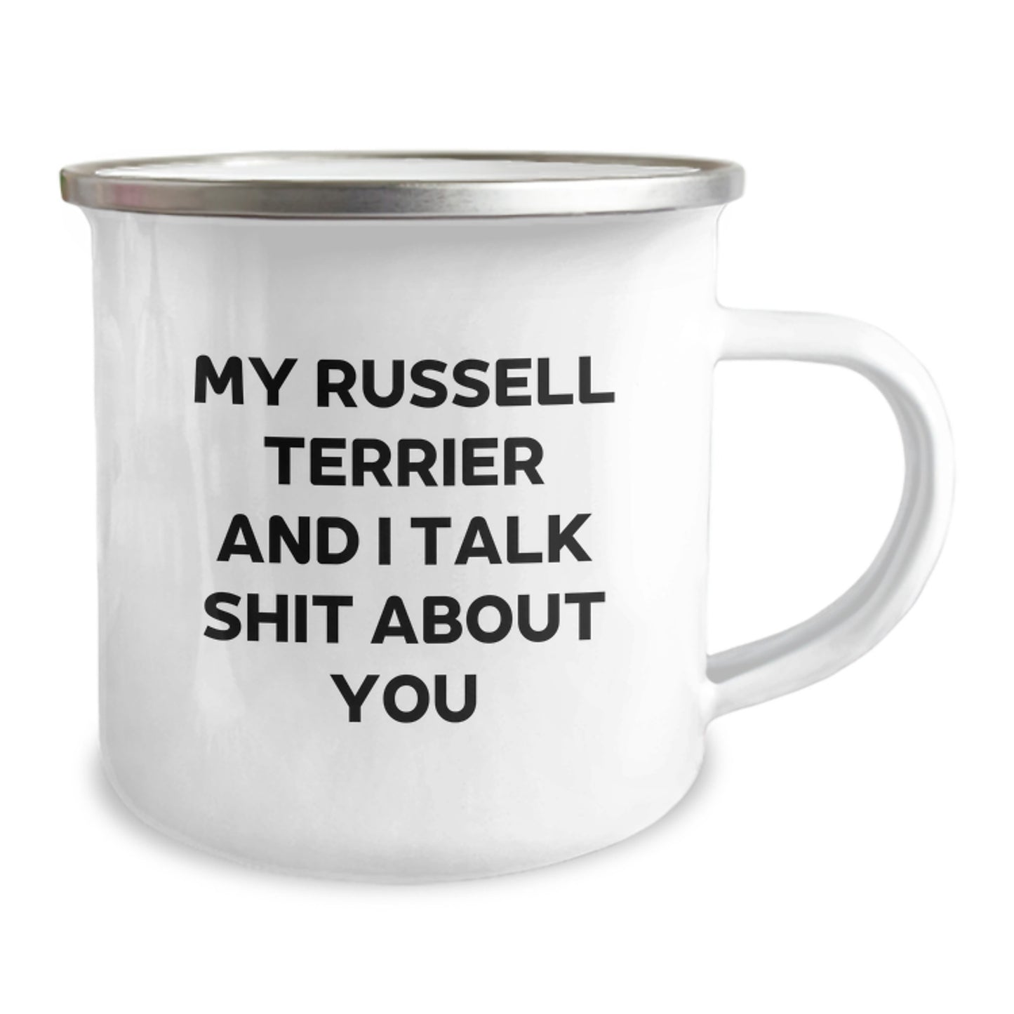 Funny Russell Terrier Dog Camping Mug for Men - Gift Ideas for Dad on Father's Day - Unique Gifts from Family and Friends - Image 2