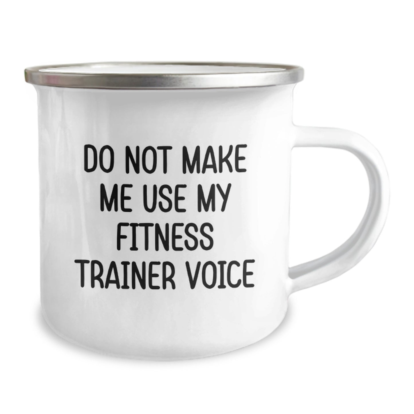 Fitness Trainer Gifts from Friends, Unique Camping Mug for Fitness Trainers Do Not Make Me Use My Fitness Trainer Voice, Funny Graduation Gift - Image 2