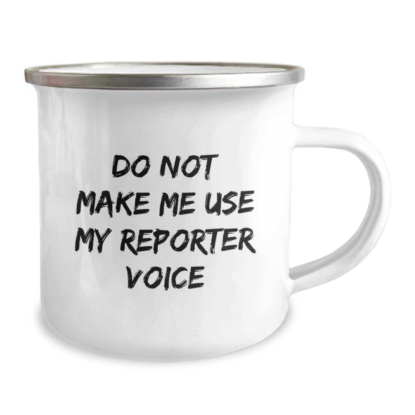Gifts from Friends, Funny Reporter Mug for Graduation, Do Not Make Me Use My Reporter Voice Camping Mug Gifts for Reporter, 12 oz Stainless Steel - Image 2