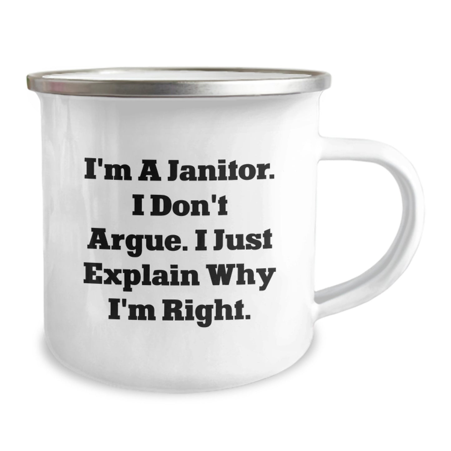 Funny Janitor Gifts for Men Friends from Coworkers Camping Mug with Inspirational Quote - Image 2