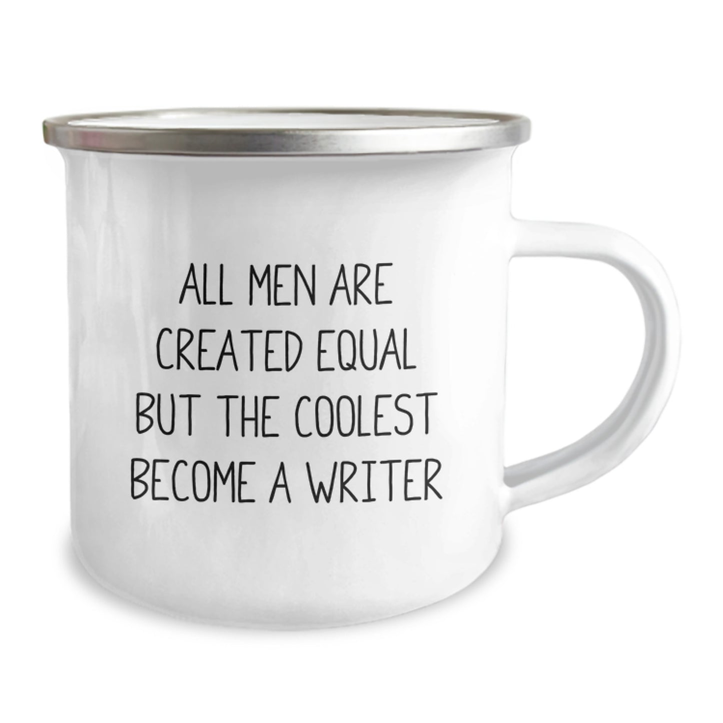 Funny Writer Gifts for Men, 'All Men Are Created Equal But The Coolest Become A Writer' Camping Mug, 12 oz Stainless Steel, Perfect Birthday Present from Friends or Family - Image 2