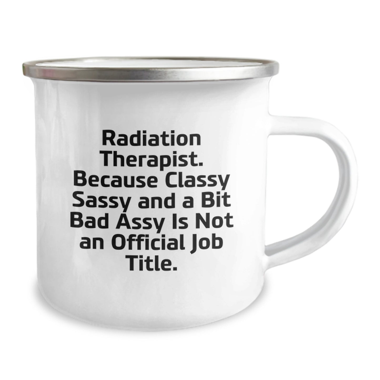 Funny Radiation Therapist Gifts for Her, Enamel Camping Mug with Inspirational Quote, Perfect Graduation Unique Gifts from Friends to Family - Image 2