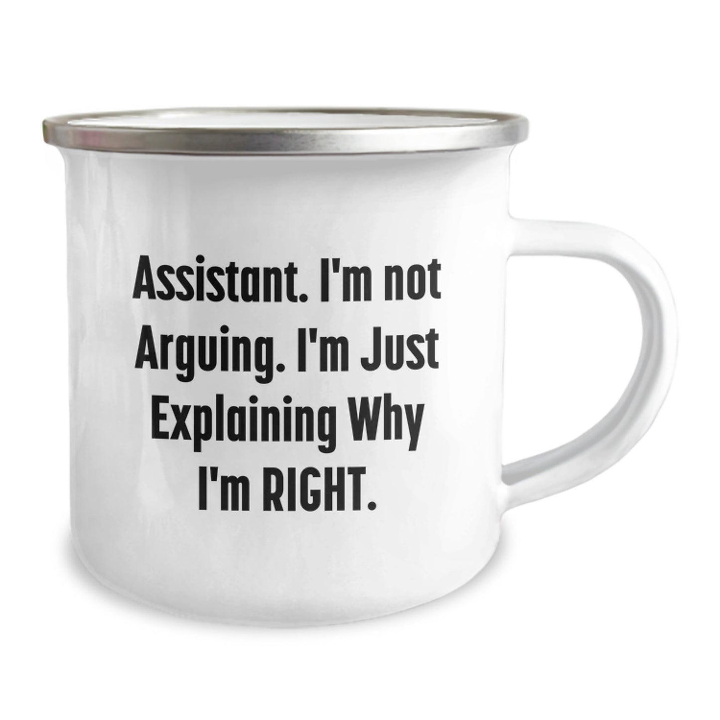 Funny Assistant Camping Mug Gifts for Assistant Lover from Men, Unique Mother's Day Unique Gifts for Assistant, Assistant Camping Mug - I'm Not Arguing. I'm Just Explaining Why I'm Right. - Image 2