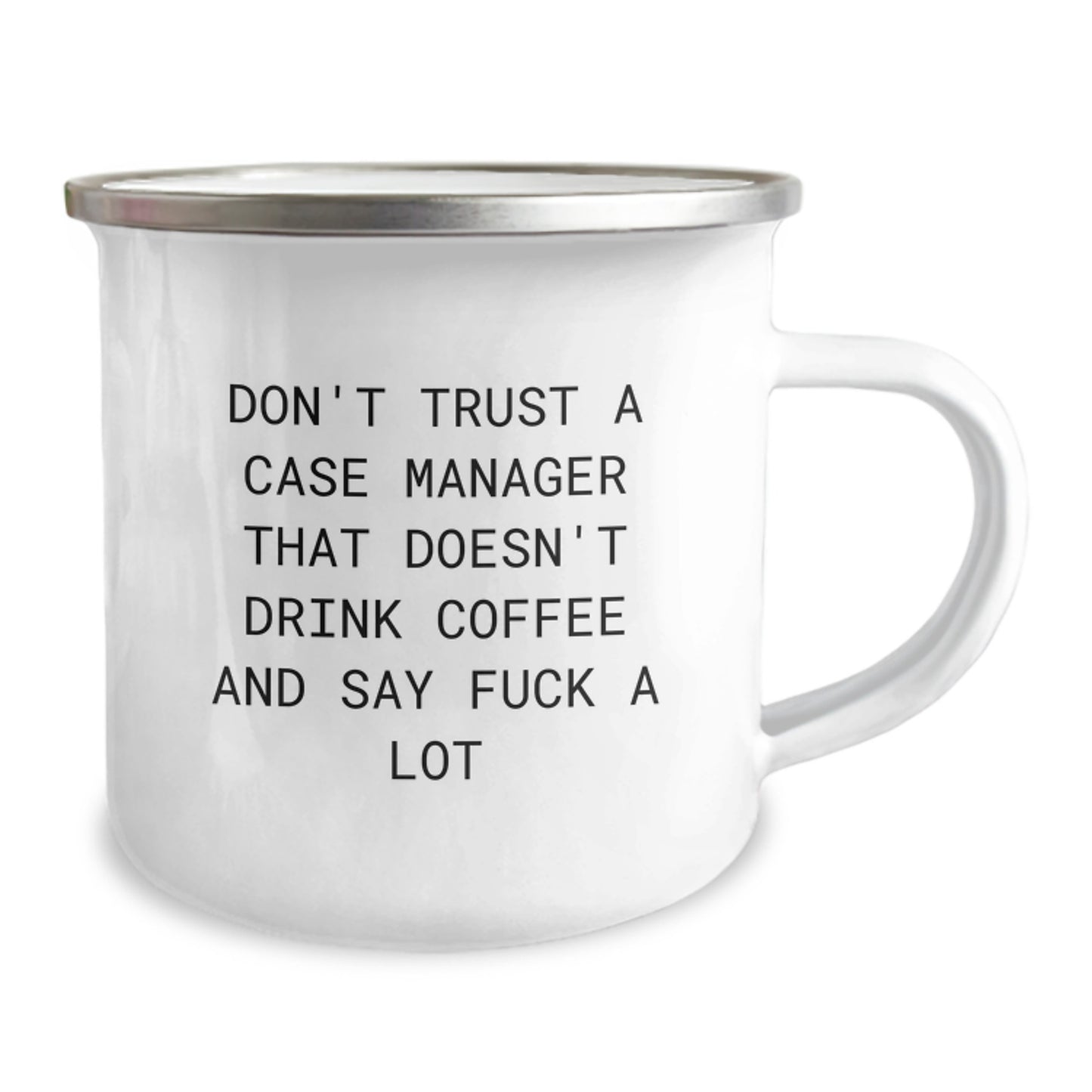 Funny Case Manager Gifts from Friends, Unique Camping Mug for Graduation, 'Don't Trust...' Quote - Image 2