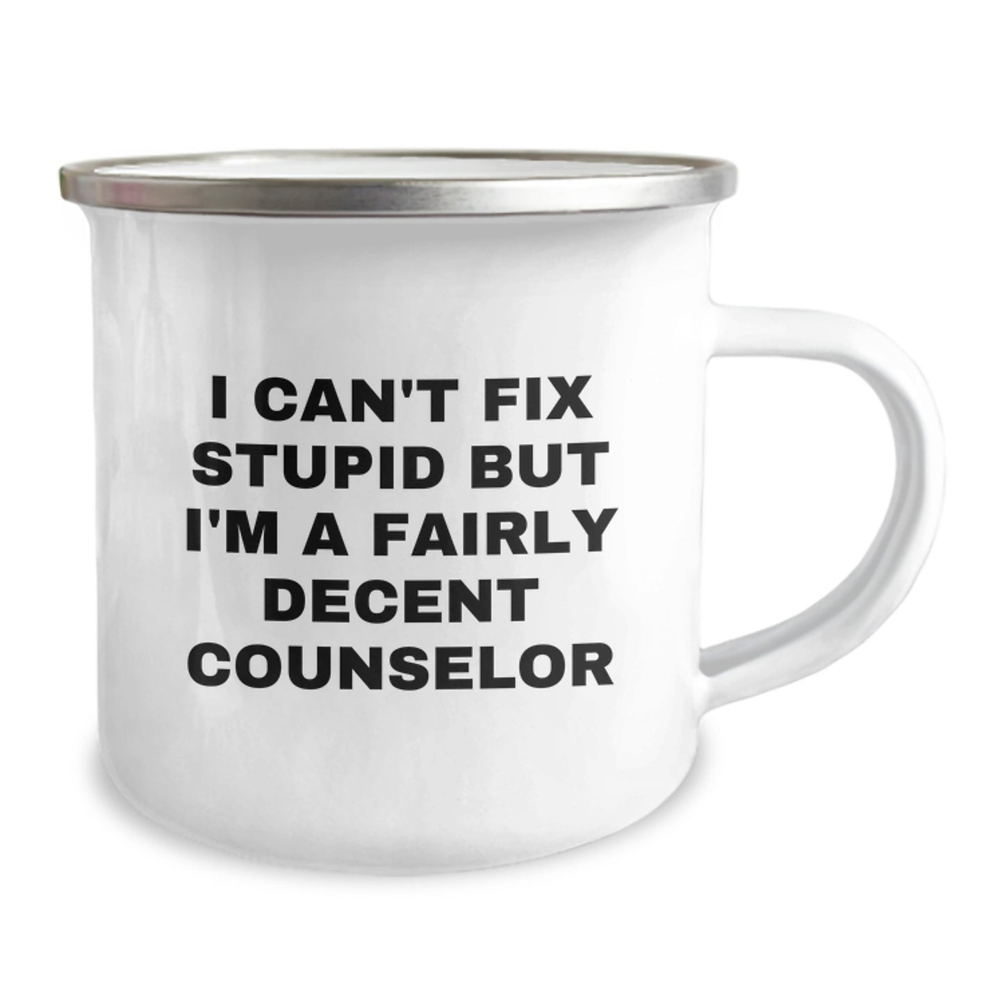Gifts from Friends and Family for Counselors - Funny Counselor Camping Mug with I Can't Fix Stupid Quote - Christmas Unique Presents for Men and Women - Image 2