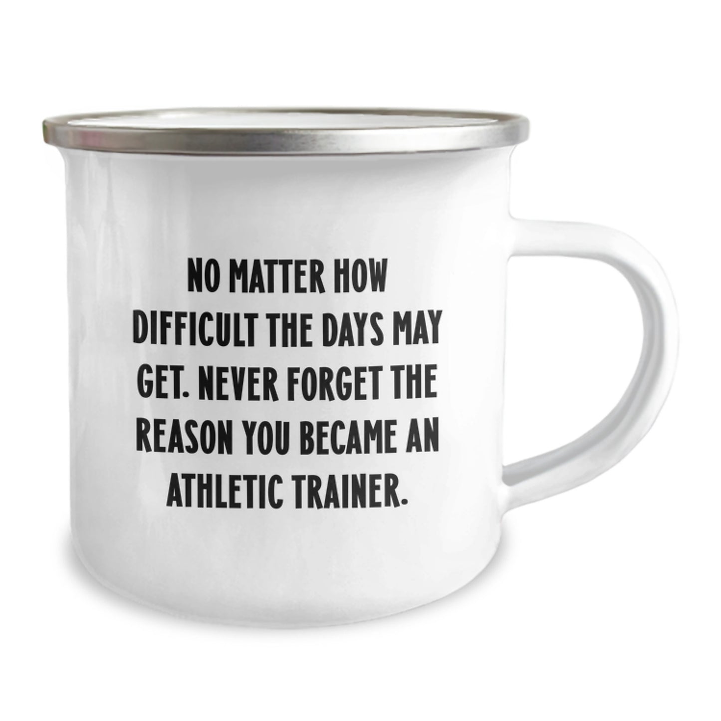 Inspirational Athletic Trainer Gifts, Camping Mug for Graduation, 'No Matter How Difficult...' Gifts from Friends to Family - Image 2