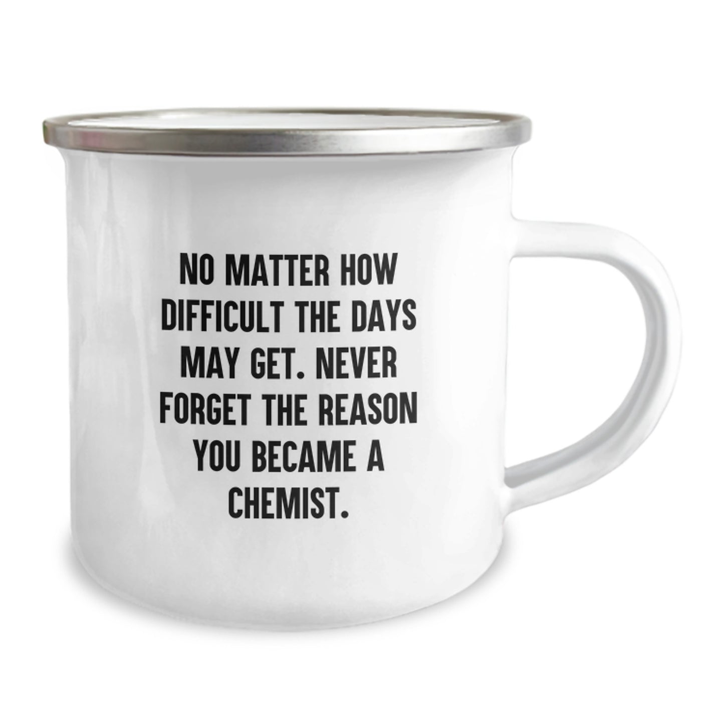 Chemist Gifts for Graduation - Camping Mug with Inspirational Quote, Gifts from Family to Chemist, 12 oz Stainless Steel with Enamel Finish - Image 2