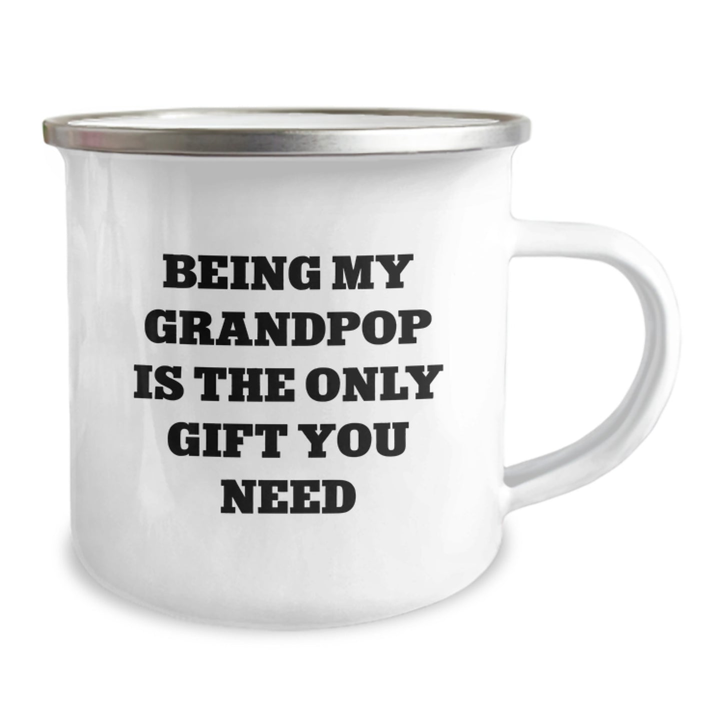Grandpop Gifts for Graduation, Funny Camping Mug with Quote 'Being My Grandpop Is The Only Gift You Need', Gifts from Family for Grandpop, 12 oz Stainless Steel with Enamel Finish - Image 2