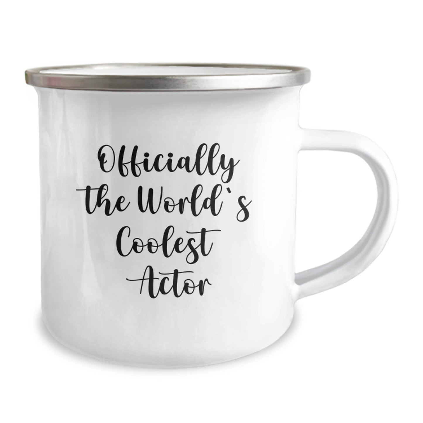 Actor Gifts from Friends, Unique Graduation Presents for the World's Coolest Actor, Funny Camping Mug with Quote, Gifts for Him, Actor Enthusiasts, 12 oz Stainless Steel with Enamel Finish - Image 2