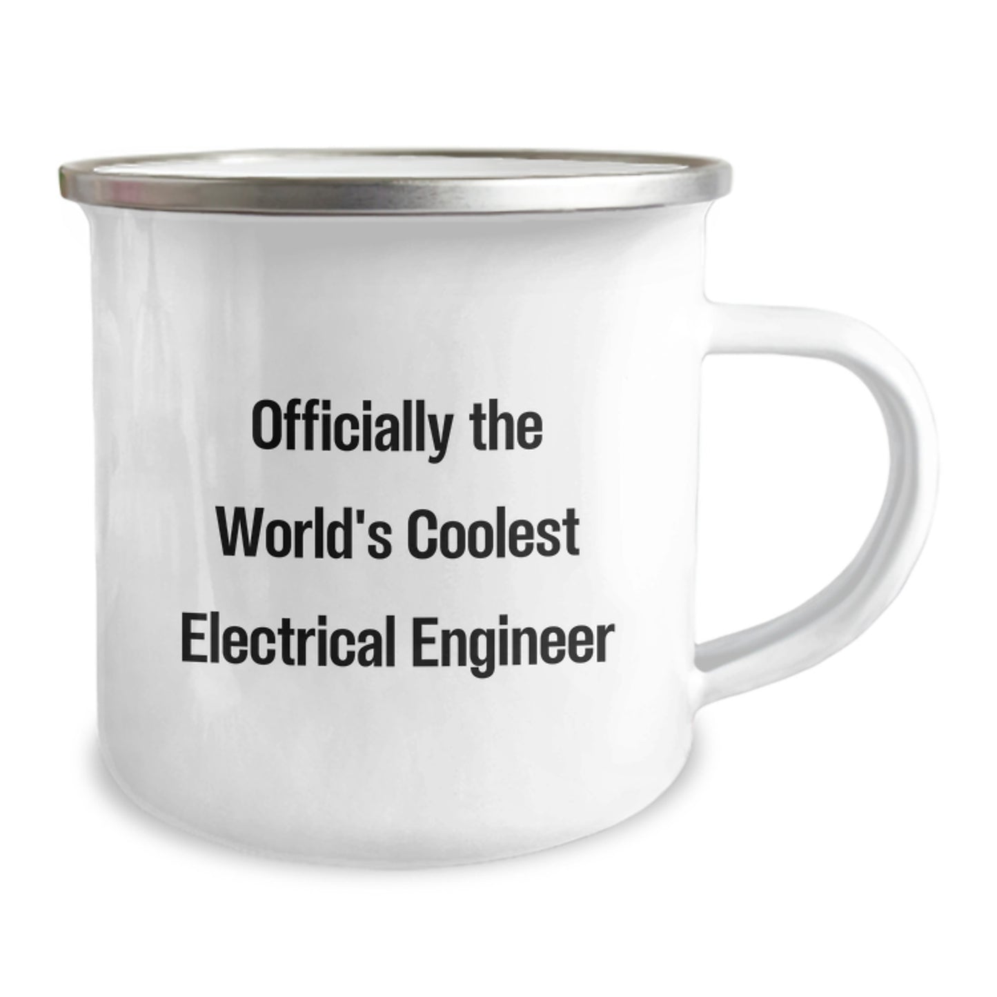 Funny Electrical Engineer Gifts from Friends for Graduation Unique Camping Mugs, 'Officially The World's Coolest Electrical Engineer' Quote Enamel Finish Stainless Steel - Image 2