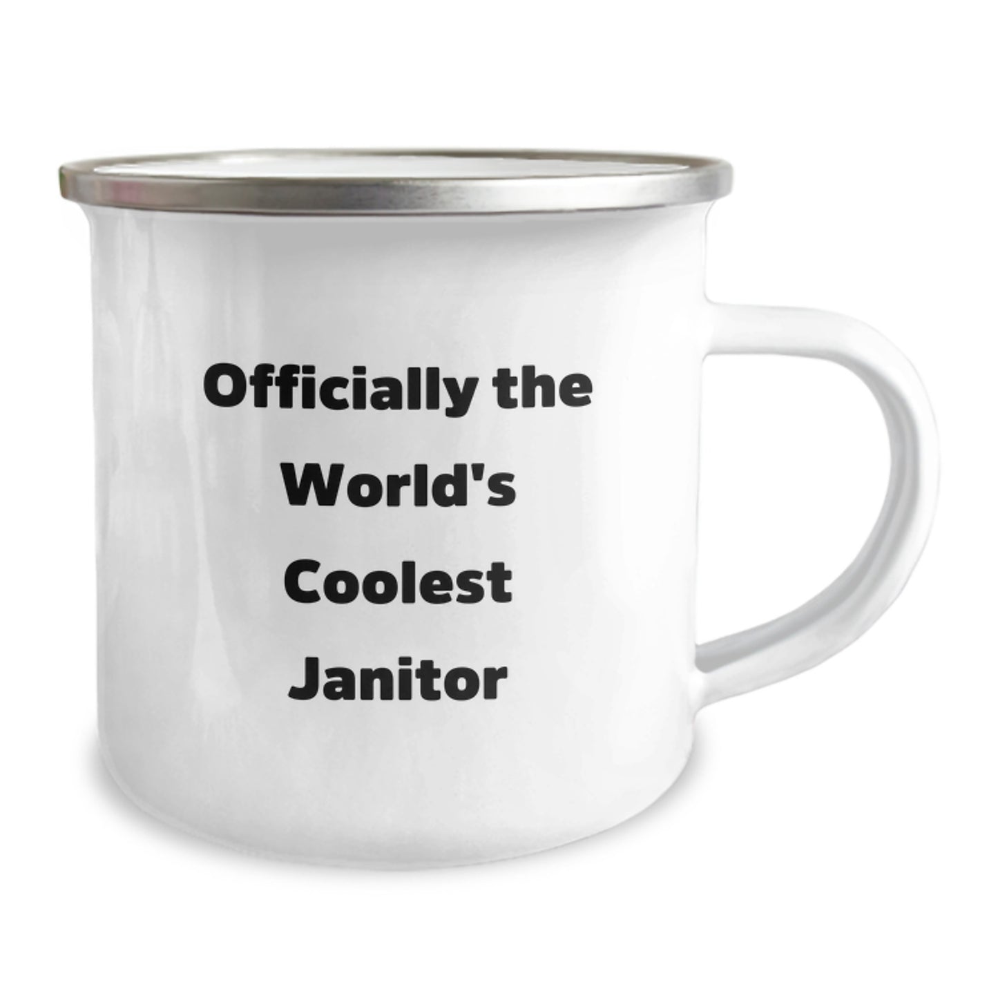 Funny Janitor Gifts, Officially The World's Coolest Janitor, Camping Mug for Birthday, Gifts from Friends to Janitor, Unique Birthday Unique Gifts - Image 2