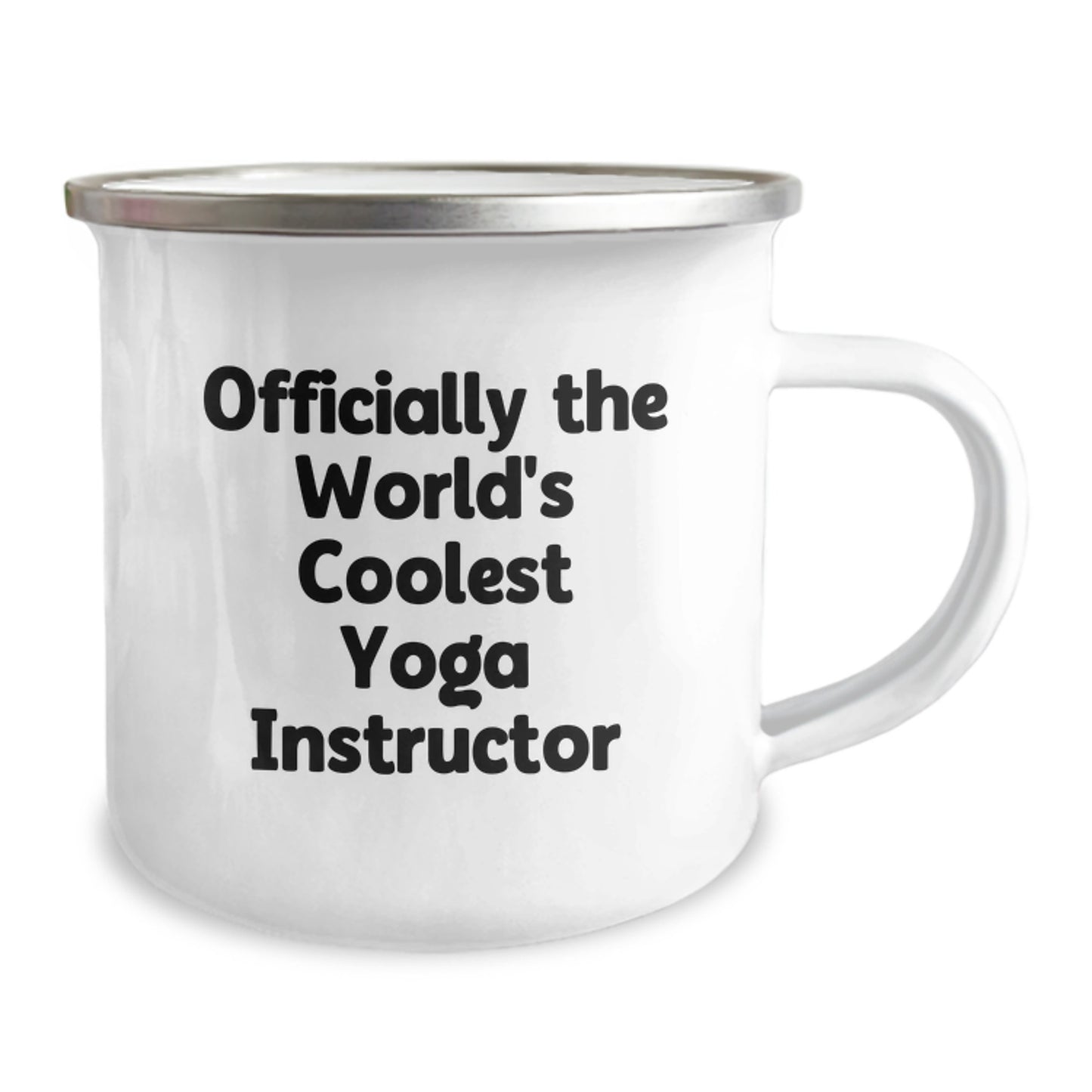 Funny Yoga Instructor Gifts, Camping Mug for Graduation, 'Officially The World's Coolest Yoga Instructor' Quote, Gifts from Family to Yoga Instructor, Unique Gifts for Yoga Instructor - Image 2