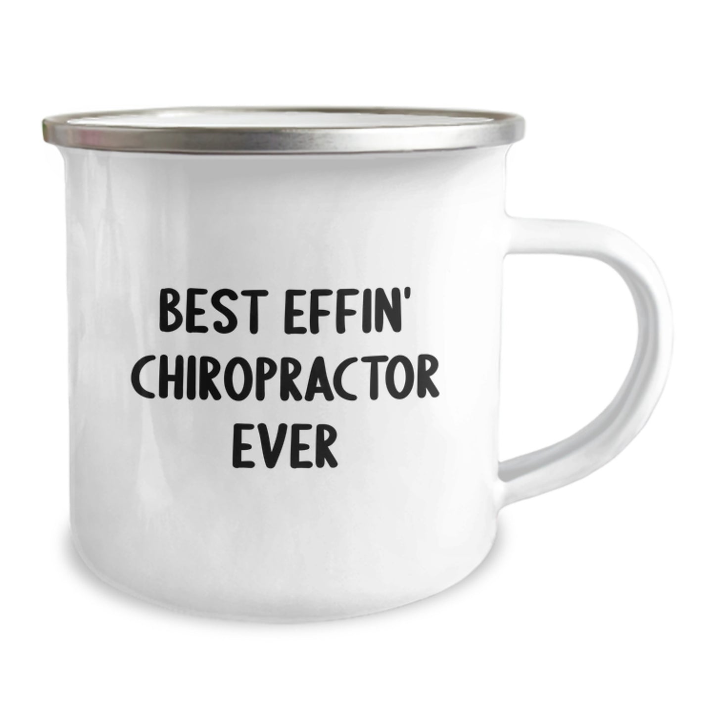 Funny Chiropractor Gifts from Friends to Best Effin' Chiropractor Ever, Camping Mug for Graduation - Image 2