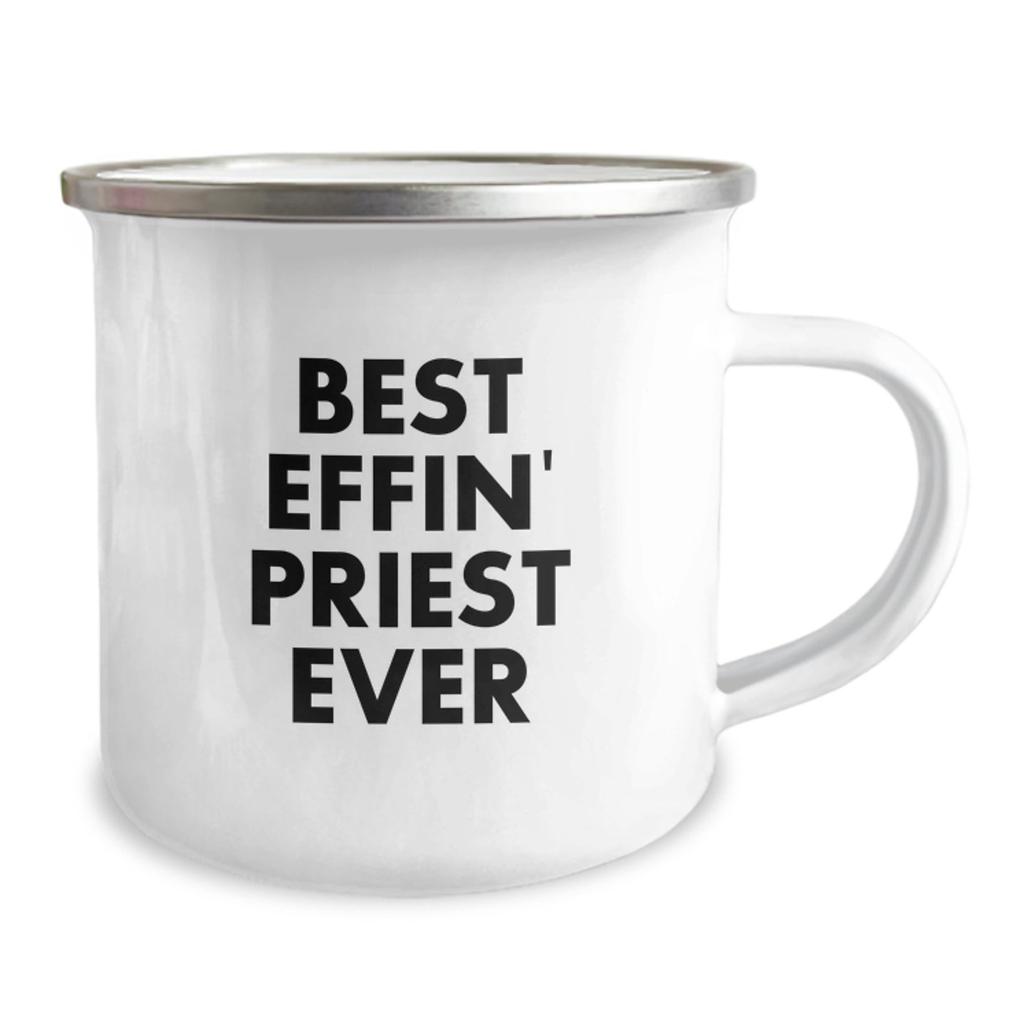 Funny Gifts from Friends for the Best Effin' Priest Ever Stainless Steel Camping Mug - Image 2