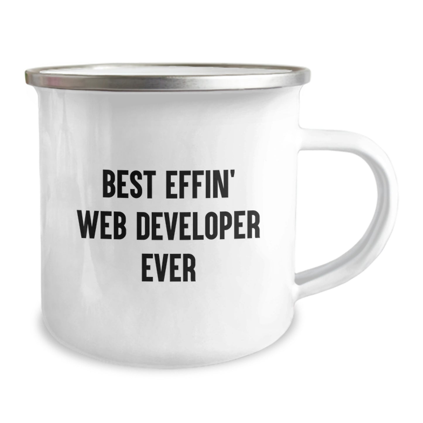 Funny Web Developer Gifts, Best Effin' Web Developer Ever Camping Mug for Graduation, Gifts from Friends for Web Developer, 12 oz Stainless Steel with Enamel Finish - Image 2