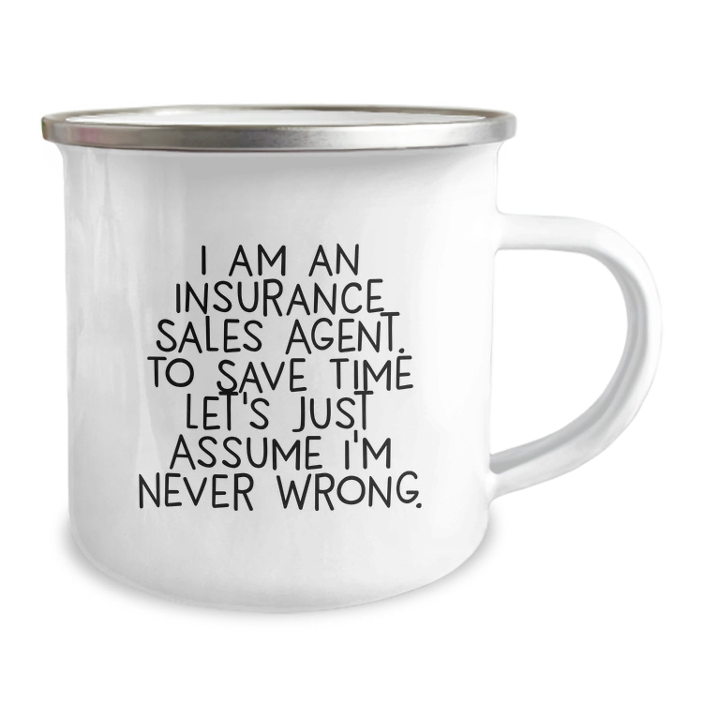 Insurance Sales Agent Gifts, Funny Quote, Graduation Unique Gifts for Him from Friends, Camping Mug with Enamel Finish - Image 2