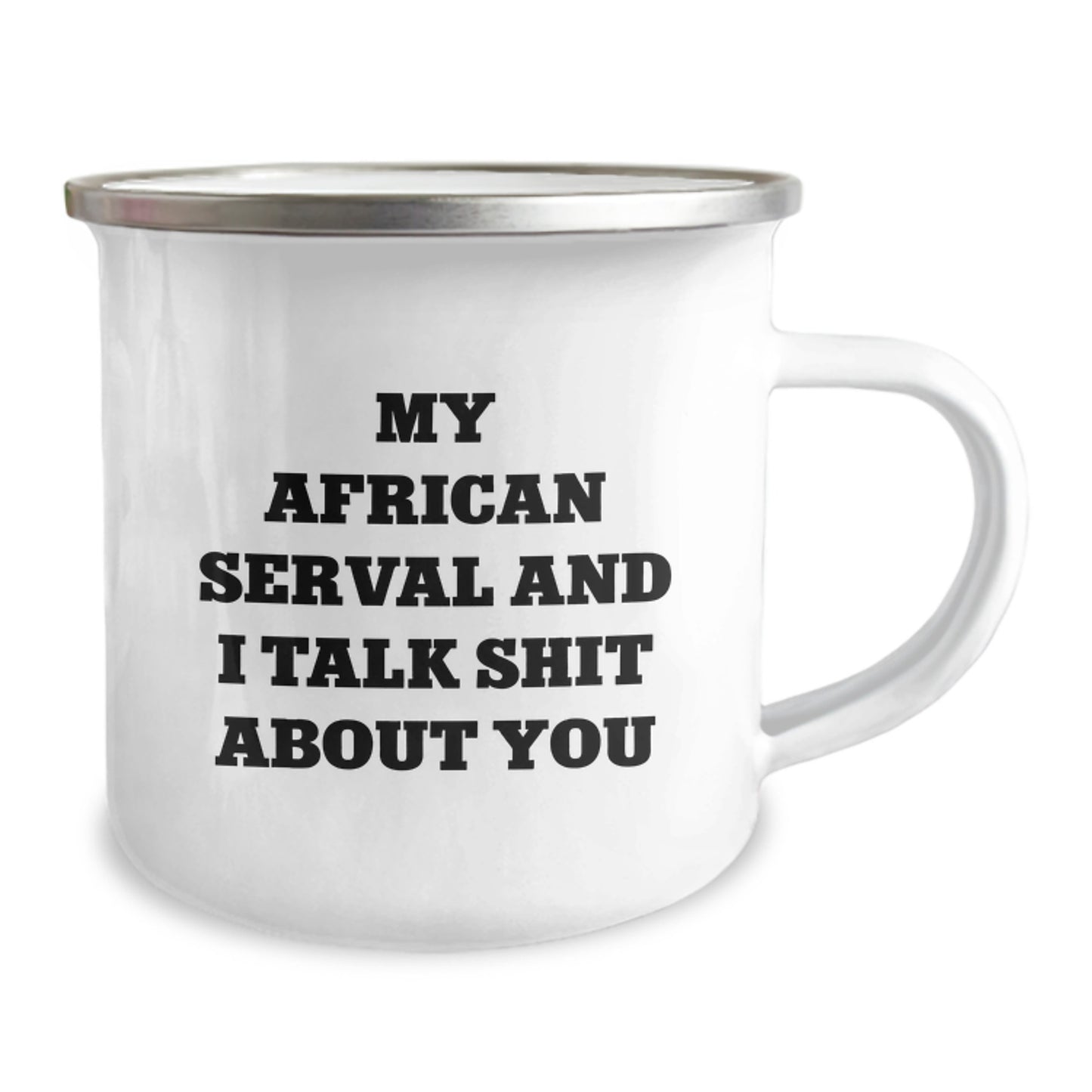 Funny African Serval Cat Camping Mug Gifts from Men for Women Friends Valentine's - Image 2