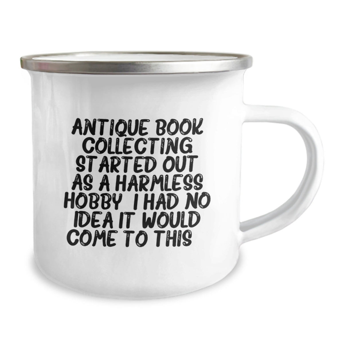 Whimsical Novelty Camping Mug for Friends Antique Book Collecting Gift - Image 2