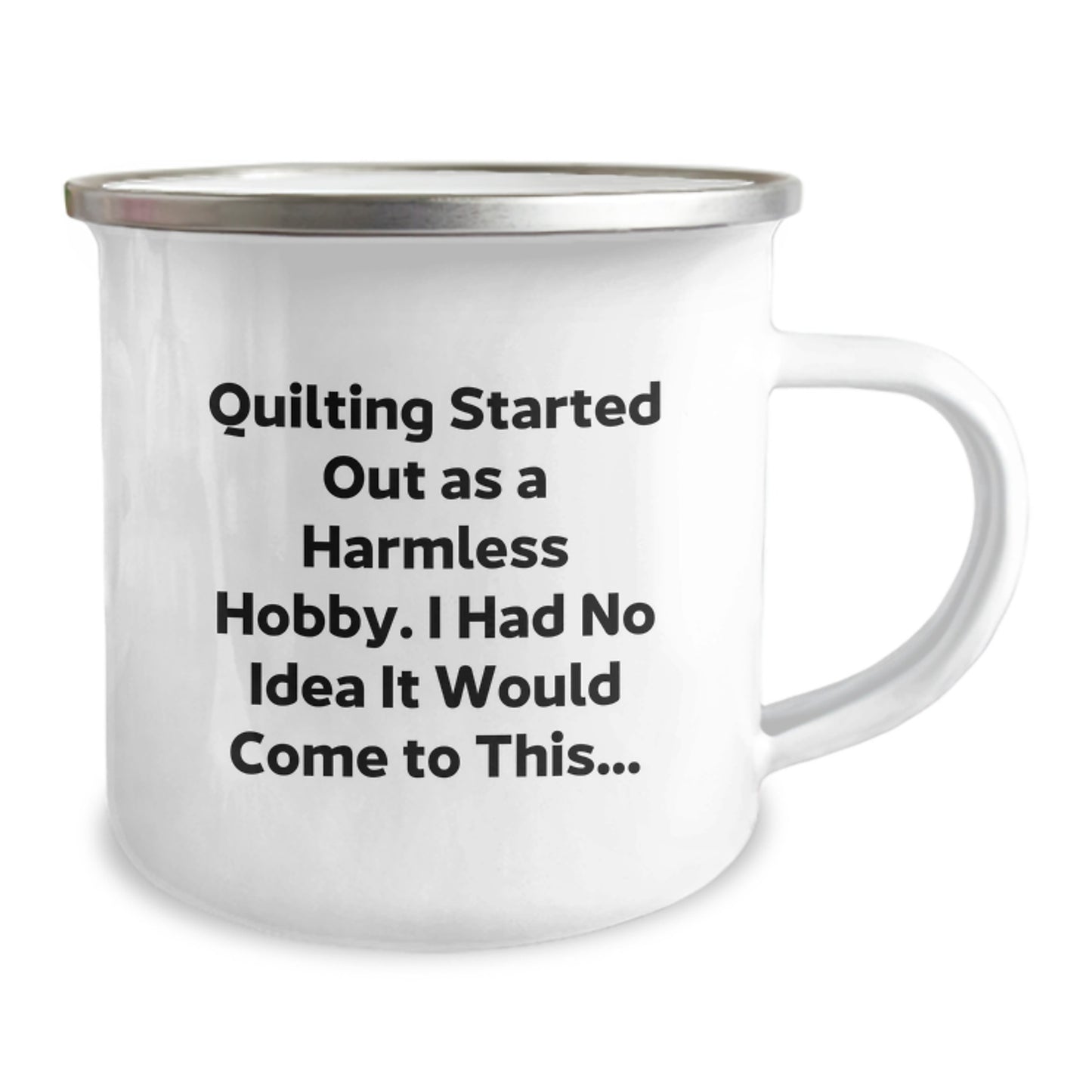 Quilting Keepsake Camping Mug for Him Birthday Gift Stainless Enamel - Image 2