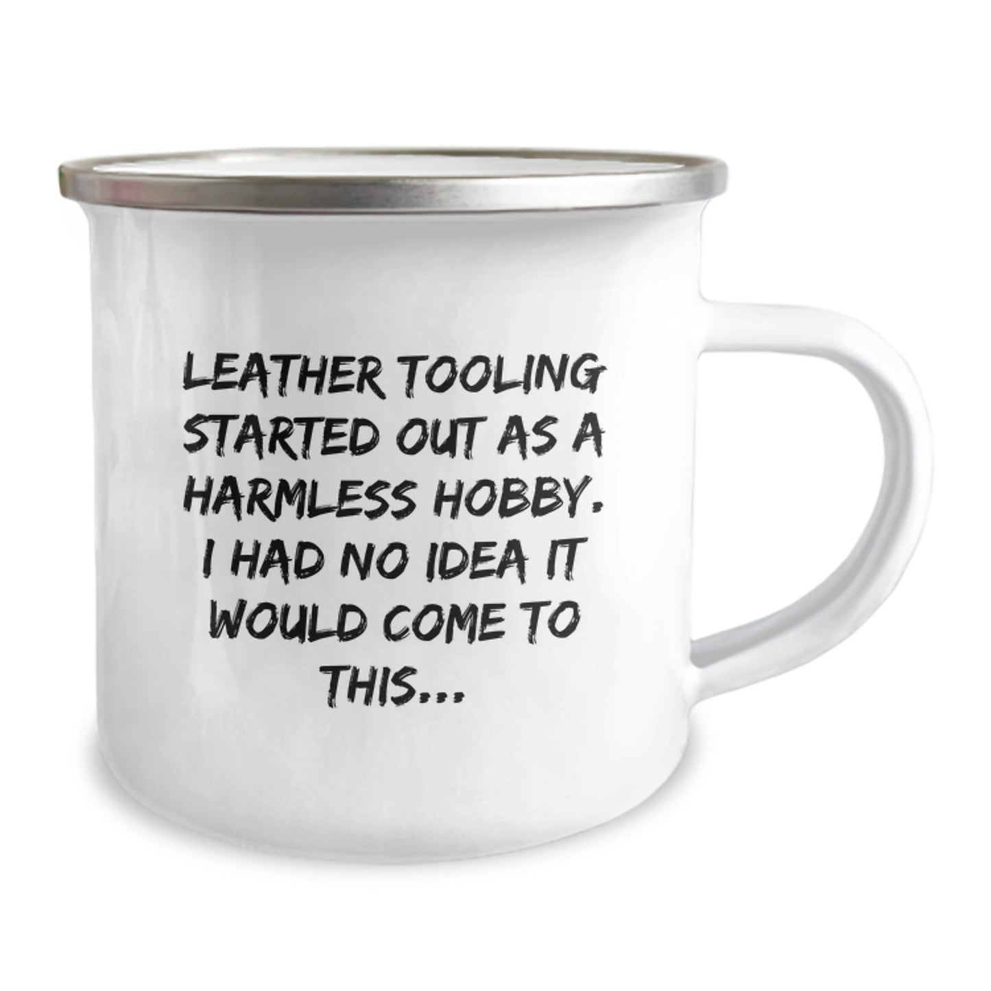 Leather Tooling Keepsake Camping Mug for Him Surprise Birthday Gift - Image 2