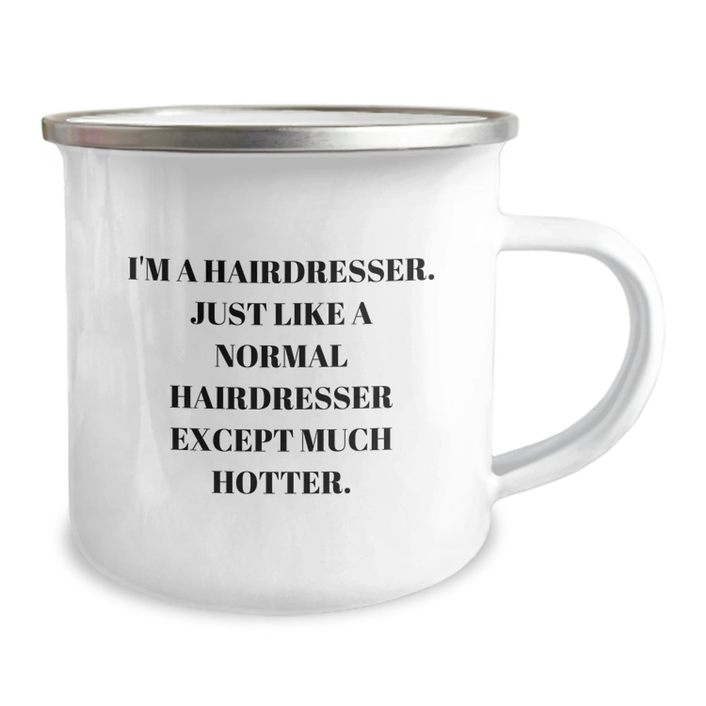 Funny Hairdresser Gifts from Friends for Hairdresser Camping Mug, Christmas Unique Mugs for Hairdresser Men and Women, Hotter Than Normal Hairdresser - Image 2