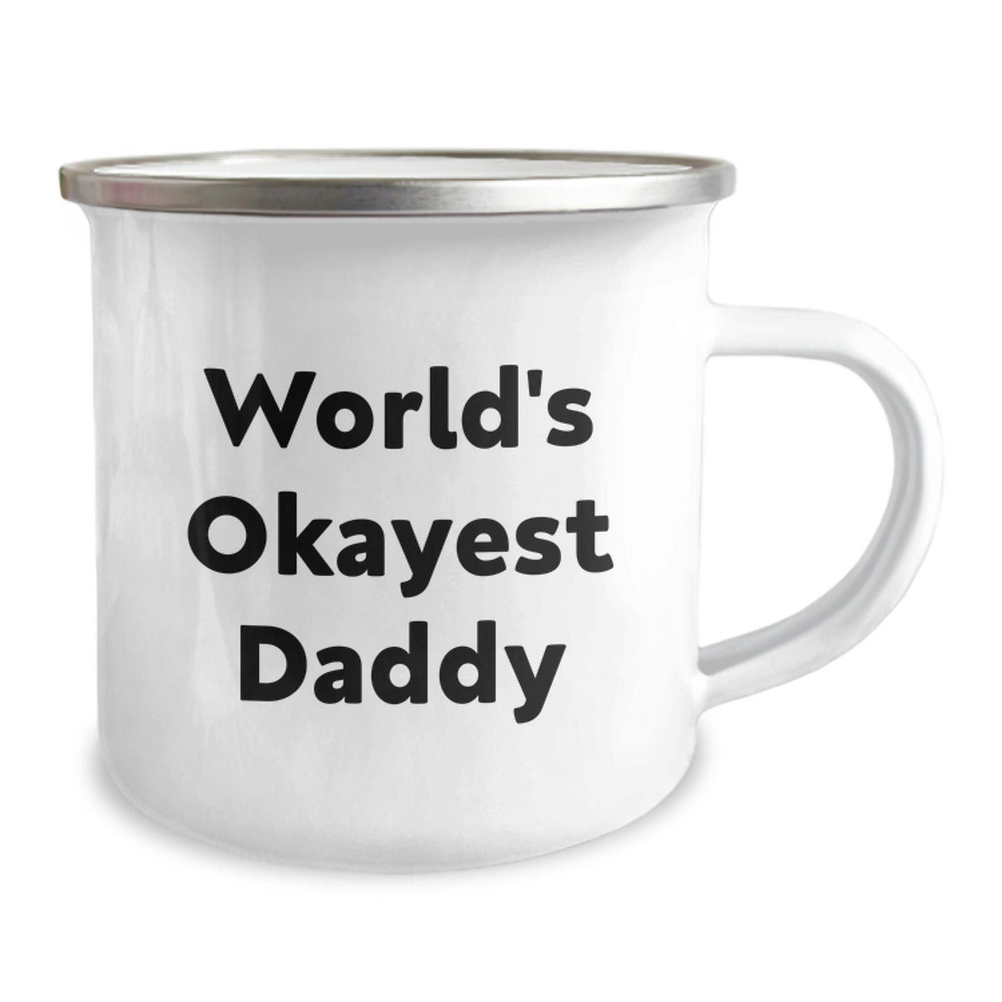 World's Okayest Daddy Novelty Camping Mug for Friends Birthday Gift - Image 2