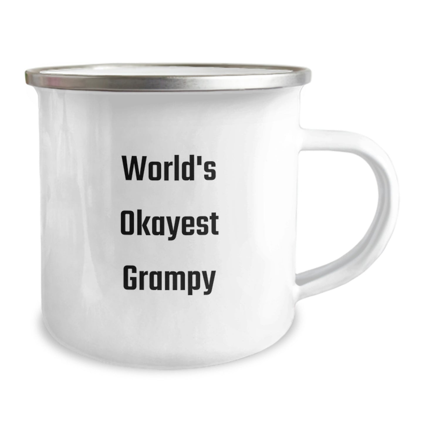 Funny Grampy Gifts, World's Okayest Grampy Camping Mug for Birthday, Gifts from Family to Grampy, Perfect for Men - Image 2
