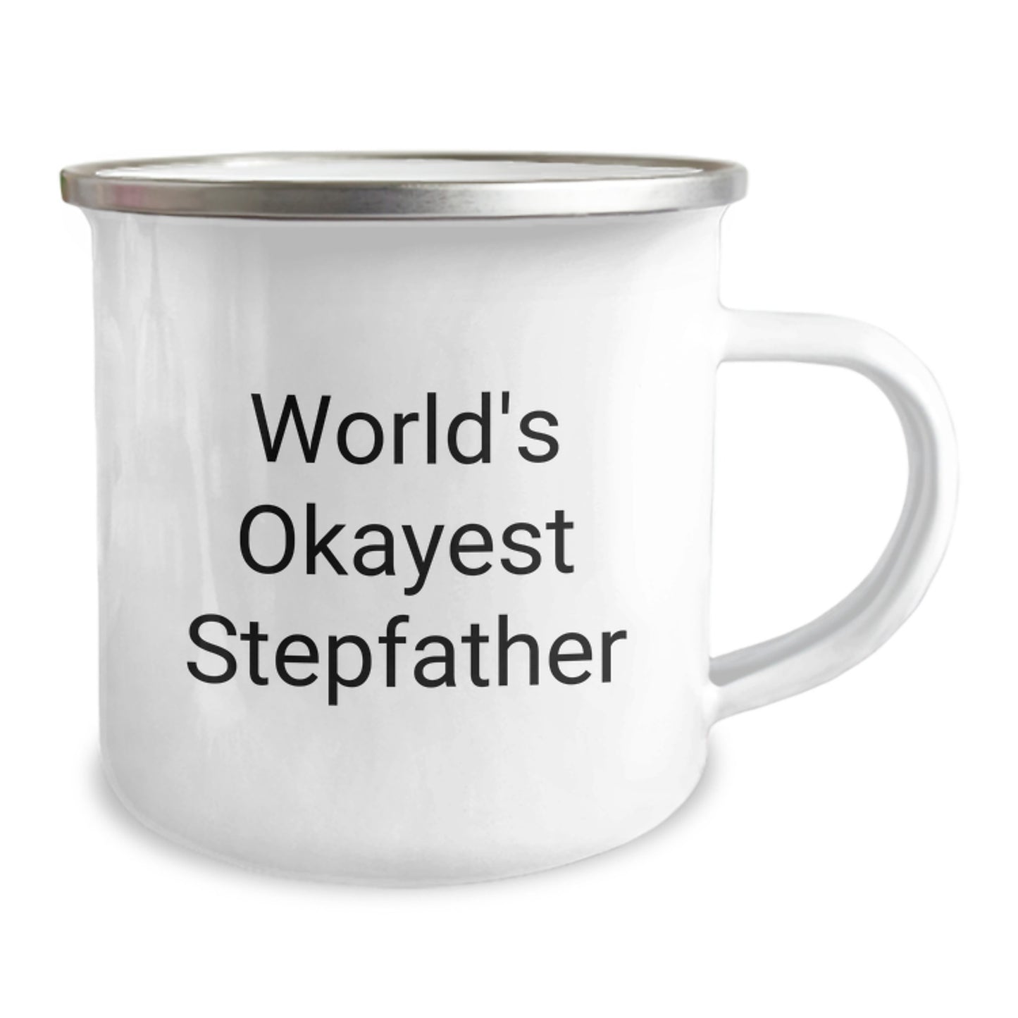 Birthday Gift Stepfather Camping Mug Her – World's Okayest Stepfather - Image 2