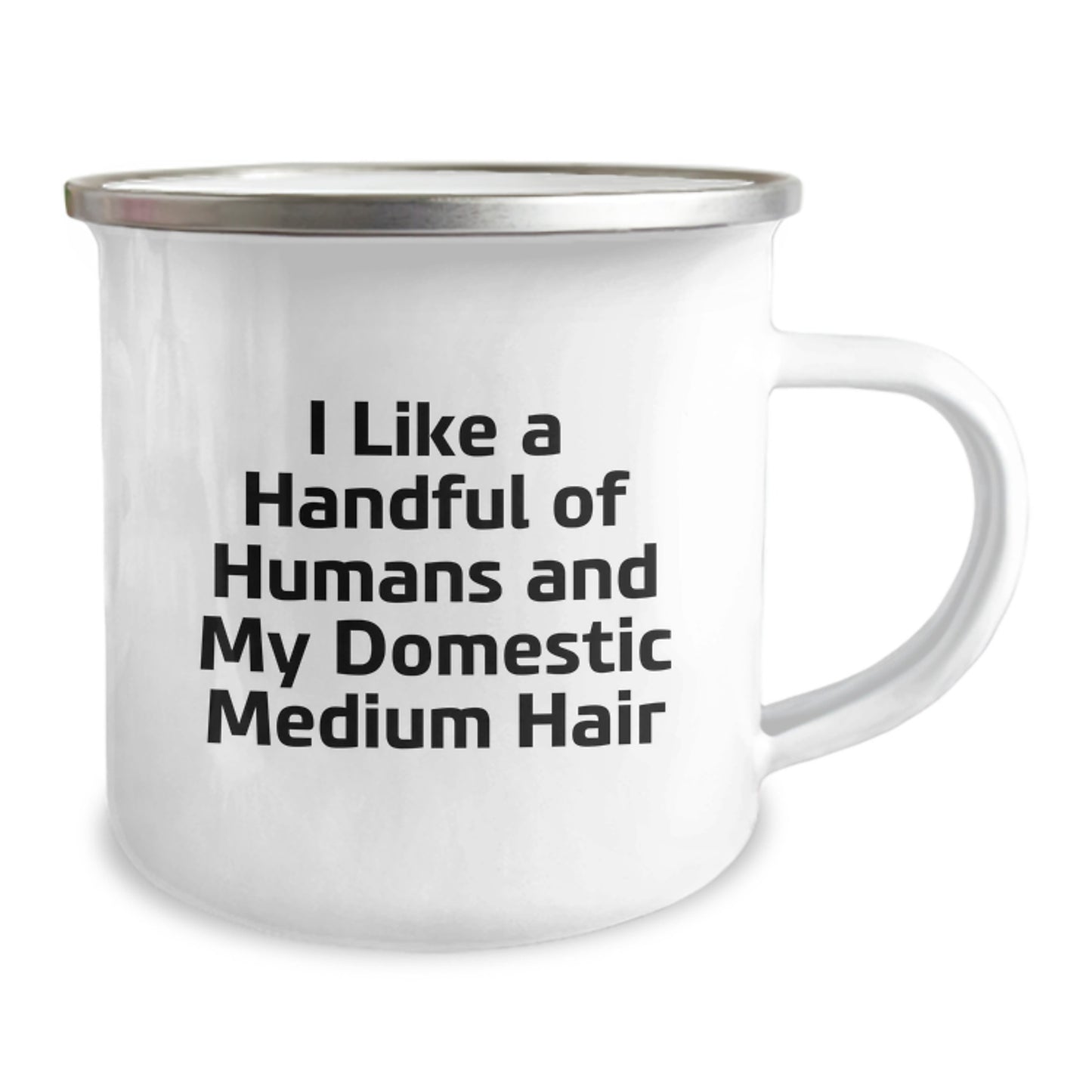 Funny Domestic Medium Hair Camping Mug Gifts for Friends from Men, A Handful of Humans and My Domestic Medium Hair Christmas Unique - Image 2