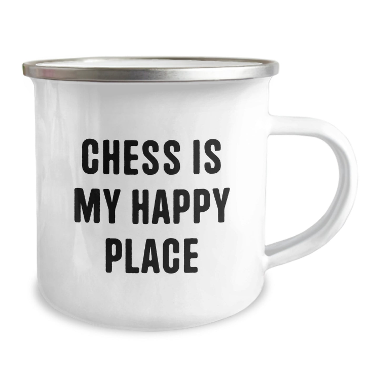 Funny Chess Gifts for Dad, Camping Mug - Chess Is My Happy Place, Ideal Gift from Son - Image 2