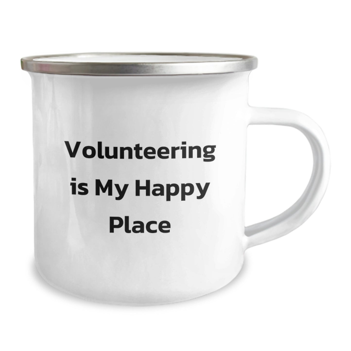 Funny Volunteering Gifts for Friends - Camping Mug, 'Volunteering Is My Happy Place', Valentine's Unique Gifts from Friends - Image 2