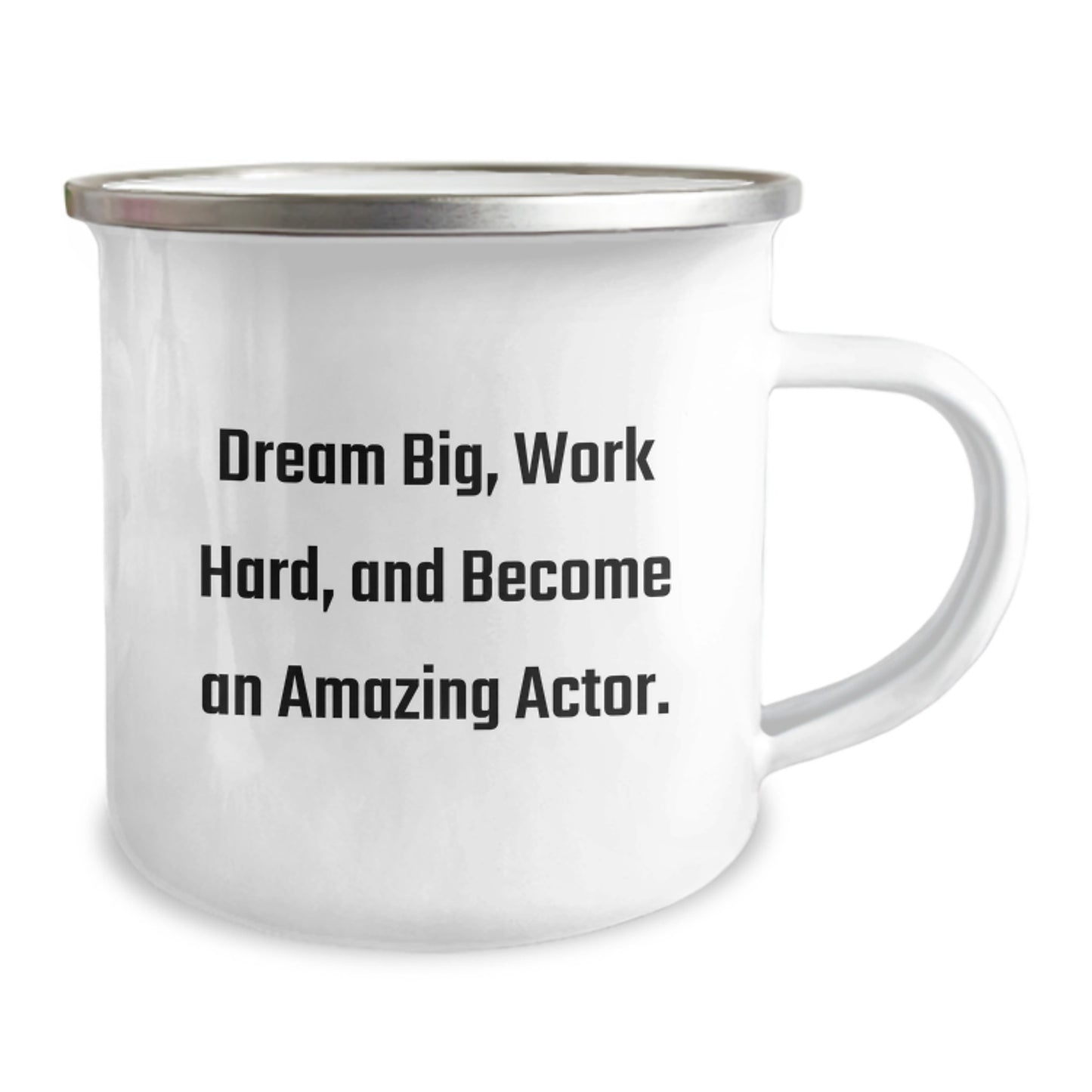 Inspirational Actor Gifts for Him, Funny Birthday Unique Gifts from Friends, Camping Mug for Actor Enthusiast, Dream Big Work Hard - Image 2