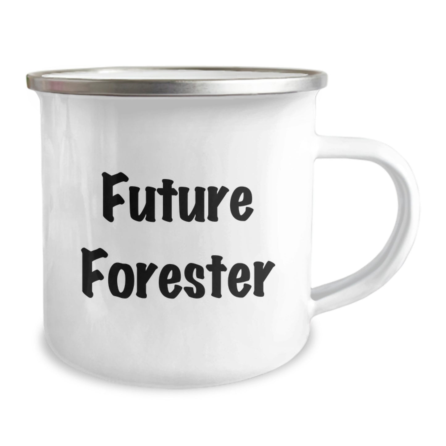 Funny Future Forester Birthday Unique Gifts from Friends, Camping Mug for Men, 'You're the Future of the Forest' Quote, 12 Oz Stainless Steel Enamel Finish - Image 2