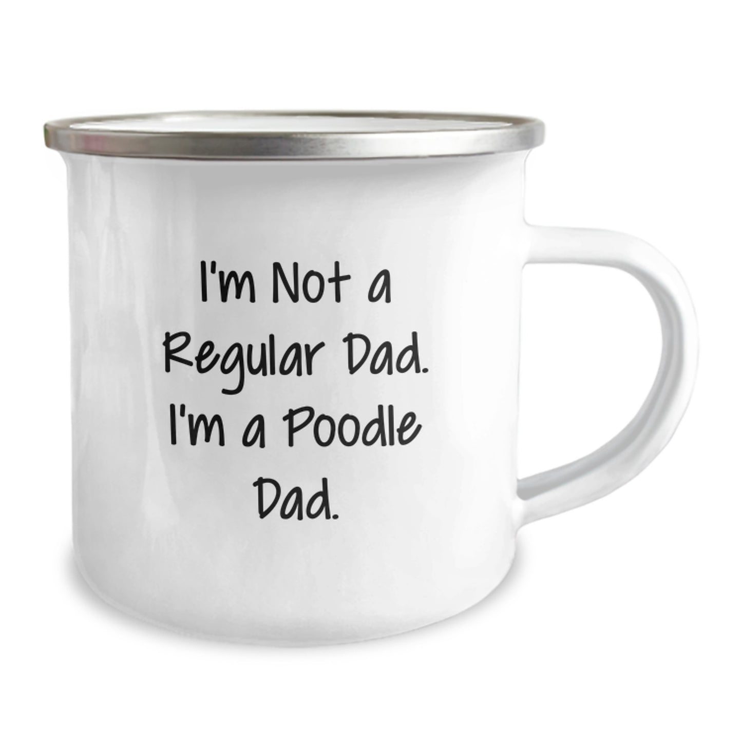 Funny Poodle Dad Gifts for Men, Unique Birthday Unique Gifts from Dad, Poodle Dad Camping Mug - Image 2