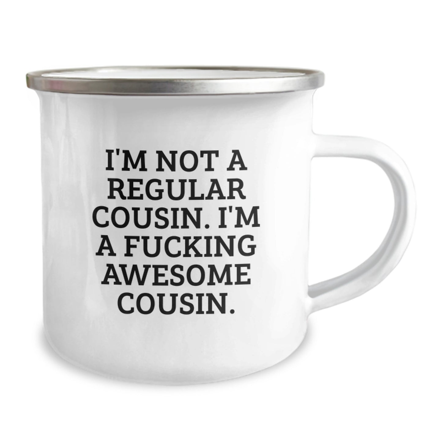 Funny Cousin Gifts from Men for Cousin - 'I'm Not A Regular Cousin...' Camping Mug for Christmas Unique Gifts - Image 2