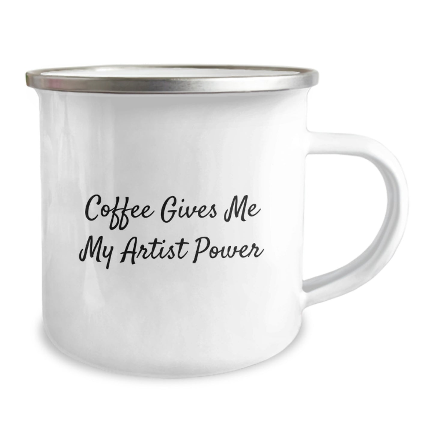Funny Artist Gifts for Graduation, Coffee Gives Me My Artist Power Camping Mug, Unique Gifts from Friends to Family - Image 2