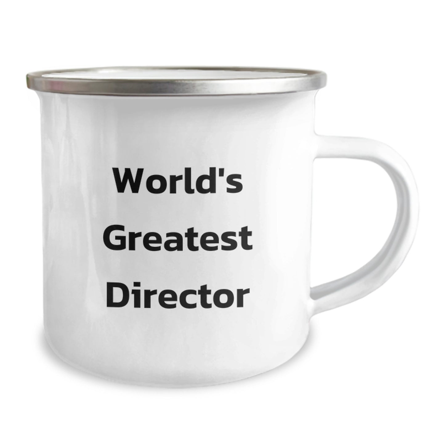 Gifts from Friends for the World's Greatest Director Funny Valentine's Camping Mug, Unique Director Gifts for Him, Funny Director Coffee Mug, Stainless Steel with Enamel Finish - Image 2