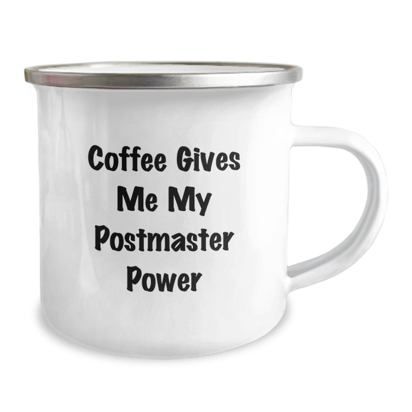 Funny Postmaster Gifts for Men from Family - 'Coffee Gives Me My Postmaster Power' Camping Mug for Graduation - Image 2