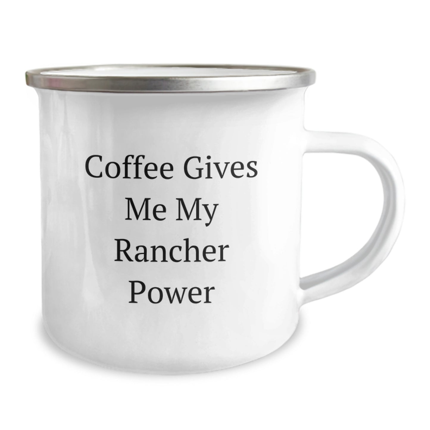 Rancher Gifts for Men Friends Family - Funny Coffee Lovers Quote Camping Mug, 12 oz Stainless Steel Enamel Finish, Unique Graduation Gift from Friends - Image 2