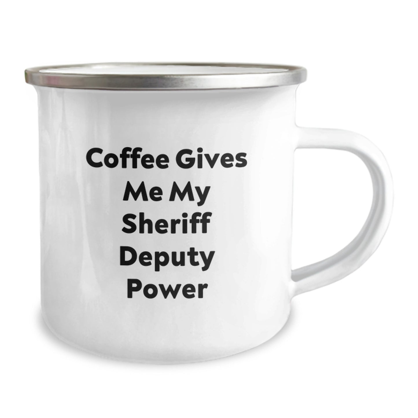 Funny Sheriff Deputy Gifts for Men - Camping Mug with 'Coffee Gives Me My Sheriff Deputy Power' - Birthday Unique Gifts from Friends, Family - Image 2