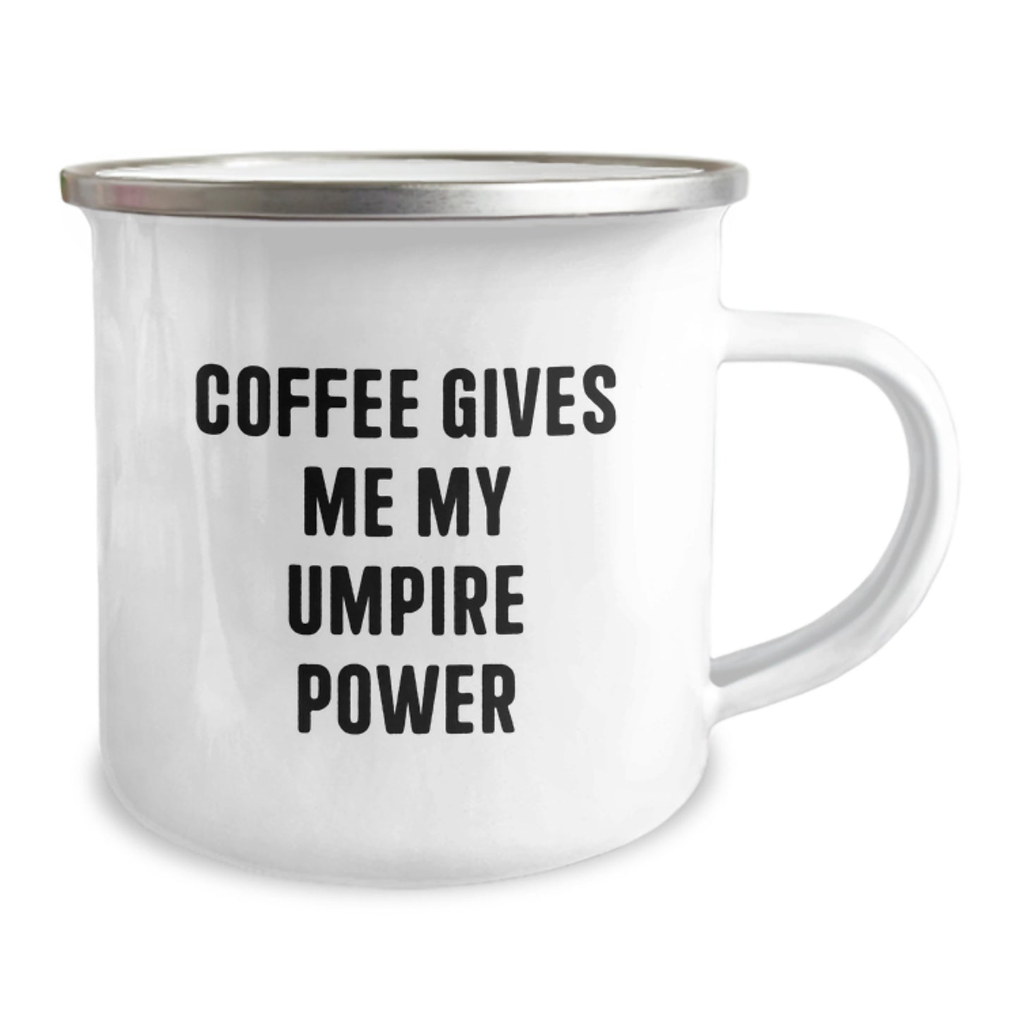 Funny Umpire Gifts for Graduation - 'Coffee Gives Me My Umpire Power' Camping Mug from Friends, Perfect for Umpire Enthusiasts and Men, Unique Graduation Gifts for Women, Family, and Coworkers - Image 2