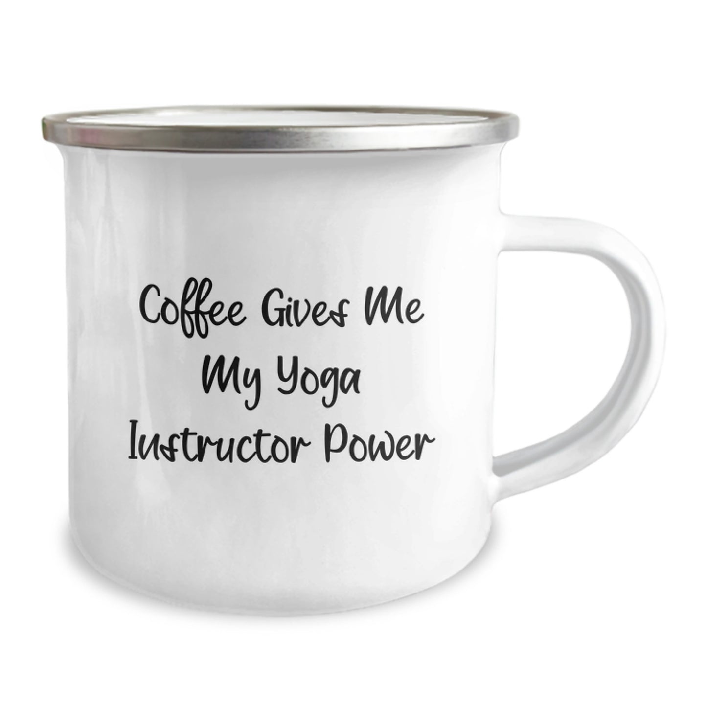 Yoga Instructor Gifts from Friends Funny Camping Mug for Graduation, Coffee Gives Me My Yoga Instructor Power, Inspirational Quote, Stainless Steel with Enamel Finish - Image 2