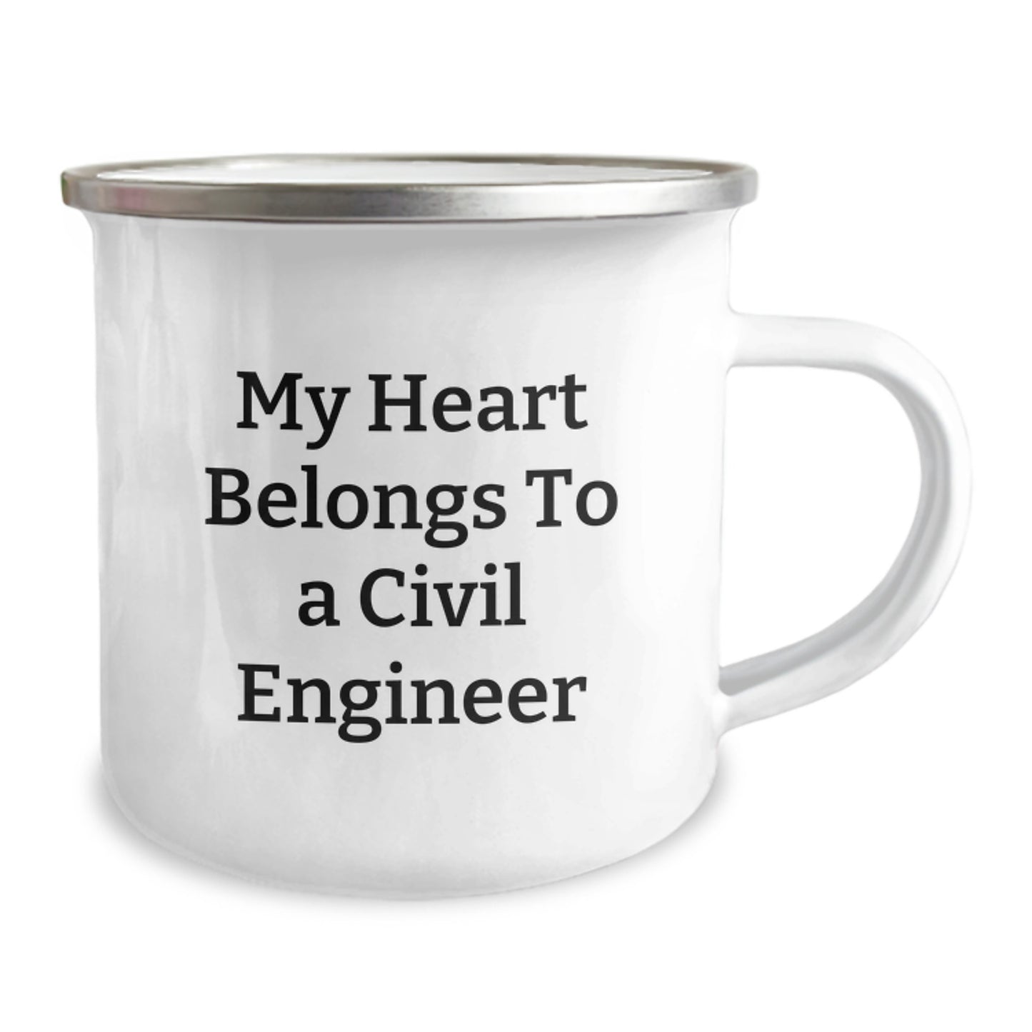 Funny Civil Engineer Gifts from Friends, Heart Belongs to a Civil Engineer, Camping Mug for Graduation - Image 2