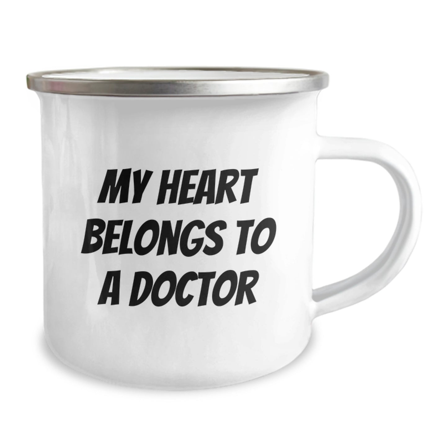 Funny My Heart Belongs To A Doctor Gifts for Doctors from Friends - Christmas Unique Doctor Camping Mug - Image 2