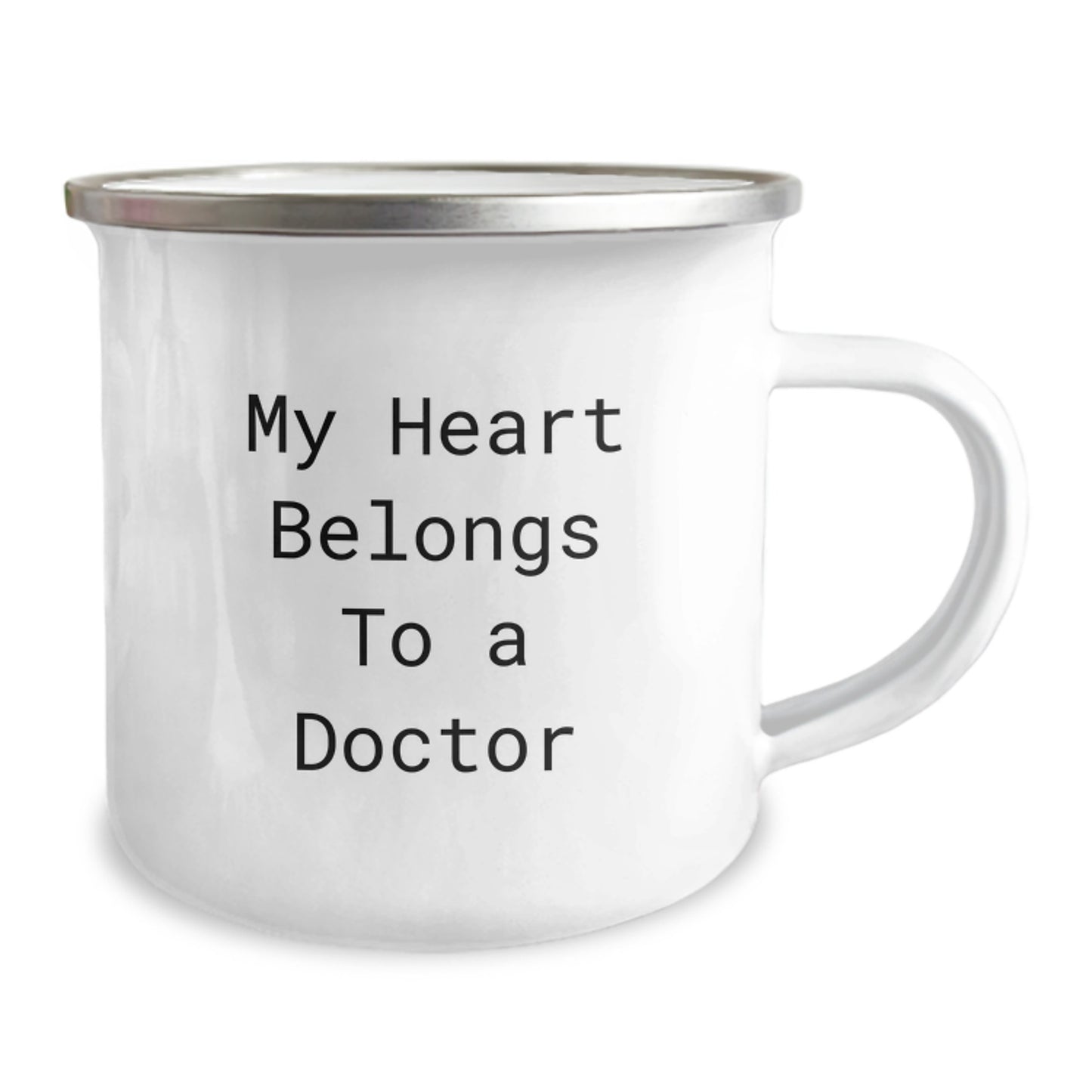Funny Doctor Christmas Unique Gifts, Unique Camping Mug for Doctor Lover, Personalized 'My Heart Belongs To A Doctor' Mug Gifts from Family to Family - Image 2