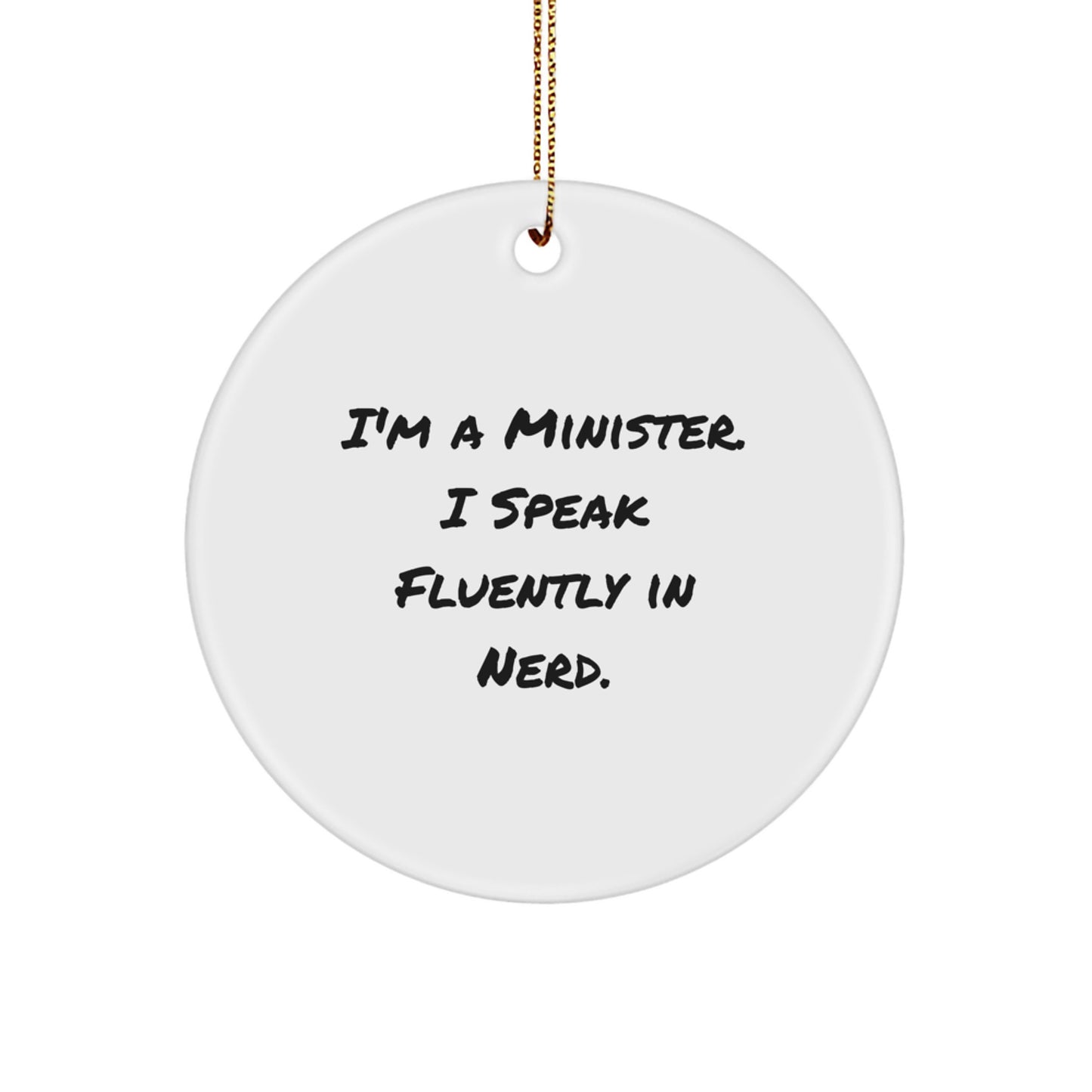 Minister Circle Ornament Collectible Gift for Neighbors Speak Fluently - Image 1